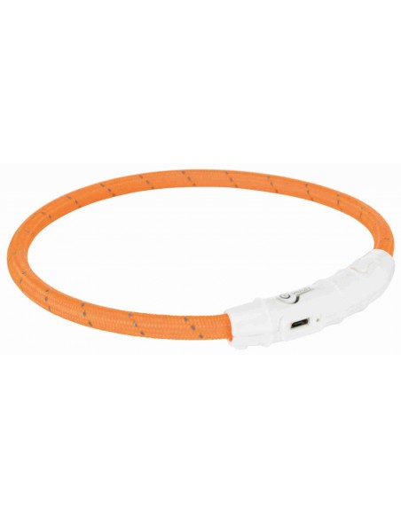 Collares para perros luminoso color naranja con cargador USB