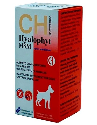 HYALOPHYT MSM regenerador de tejidos cartilaginosos en perros, Razas Medianas