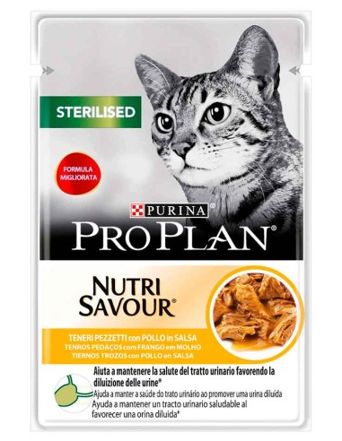 Purina Pro Plan para gato esterilizado, Pollo en salsa