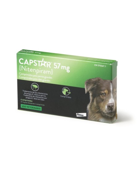 Antiparasitario para perros y gatos, Capstar 57 mg (11-57 Kg), Elanco