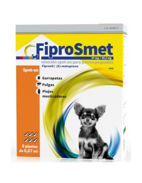 Fiprosmet Pipetas antiparasitarias para perros 6 pipetas, Fatro Ibérica