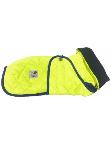 Abrigo acolchado para perros con forro técnico de alta visibilidad color Flúor