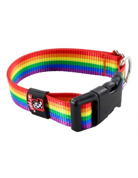 Collar para perro de nylon bandera arco iris
